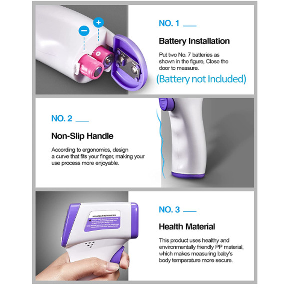 Infrared Thermometer for Adults, Non Contact Forehead Thermometer - New - Picture 3 of 4